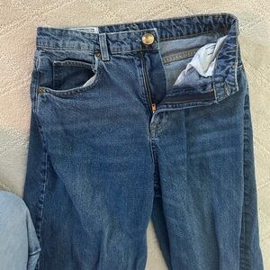 H&M Blue Relaxed Jeans with Lived-In Look